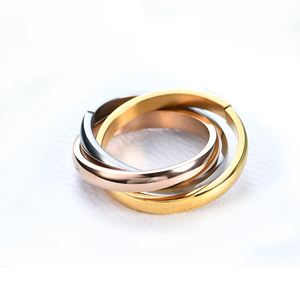 2021 Ngày Valentine Tình Yêu Đức Tin Hy Vọng Thép Không Gỉ Ba Màu Hứa Hẹn Cặp Đôi Nhẫn Ba Nhẫn Đính Hôn Lồng Vào Nhau - Product Image 6