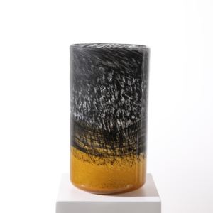 ETERNAL Modern Art Beautiful Table Deco <strong>Vase</strong> with Black and Amber Gradient, Handcrafted Decorative Glass <strong>Vase</strong> for Home - Product Image 3