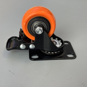 Rodízios Giratórios Premium de Poliuretano Laranja de 4 Polegadas com Travamento, Material Durável de Aço e Polipropileno - Product Image 6