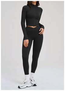 Nouvel ensemble de 2 pièces de vêtements de sport personnalisés pour femmes, tenue de fitness et d'entraînement, motif gingham taille haute - Product Image 6