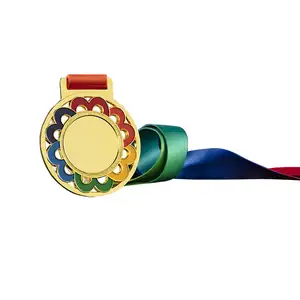 Medalha de esportes em branco gravado de metal, personalizado, alta qualidade