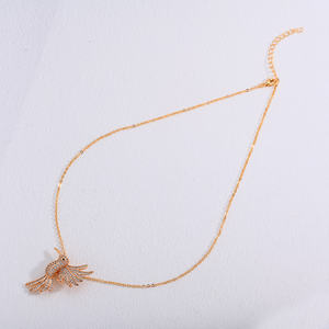 14K18K altın kaplama uçan kuş kolye ve yüzük düğün taraflar nişan için özelleştirilebilir pirinç takı zirkon fabrika - Product Image 2