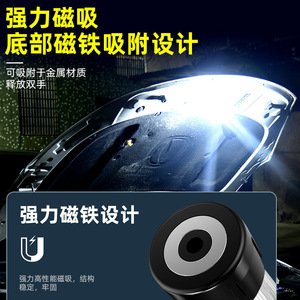 Camping <b>Light</b> LED Portable Magnetic <b>Emergency</b> Flashlight Outdoor Multi Functional Lighthouse Lamp Black 5V 25000 Hours - Product Image 5