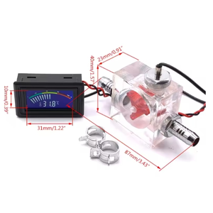 用于液体冷却器的带发光二极管显示屏的热耐用三路流量计温度计 - Product Image 3