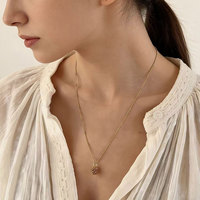 Joyería de Lujo al por Mayor, Collares con Colgante de Piña en Plata de Ley 925 Chapada en Oro de 18K para Mujer