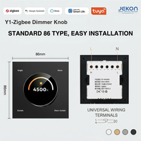 Variateur intelligent Tuya Zigbee Y1, bouton rotatif, AC110V 250V, standard 86, quatre couleurs, contrôle vocal Alexa Google, régulateur de lumière LED CCT