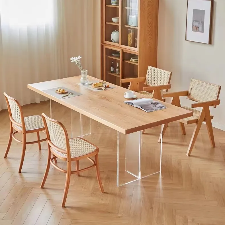Neuankömmling Luxus möbel Esstische Rechteckiger Esstisch Set Massivholz Tisch und Stühle Set