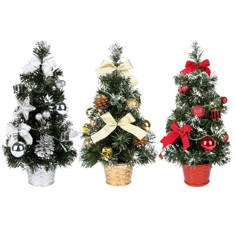 40CM table ornaments Christmas Tree lights ornaments Pine mini tree holiday decorations New Year gifts