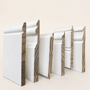 Wall Mould White <b>Primed</b> Finger Joint Radiata Pine Baseboard Trim Wood Base Moulding - Product Image 1