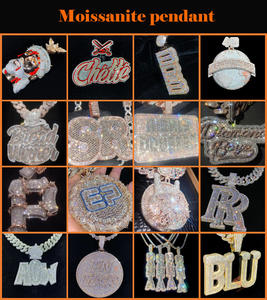 Custom Vvs Moissanite ciao gattino ciondolo cartone animato stile Hip Hop ghiacciato 925 argento rotondo taglio brillante diamanti ciondolo gioielli - Product Image 6