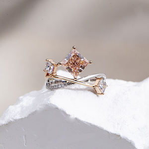 Joyería Messi MSR-1786 Anillo de oro de 18 quilates con diamante rosa cultivado en laboratorio para mujer - Product Image 4