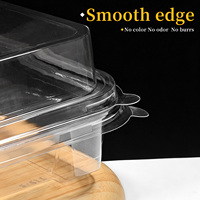 Boîte d'emballage en blister transparente de qualité alimentaire, boîte à dessert carrée de 950 ml avec couvercle, pour beignets, biscuits, choux à la crème et produits de boulangerie