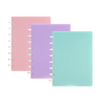 Carnet A5 rose personnalisé, reliure à disques, pages imprimées, index, design quadrillé, en plastique, papier de qualité