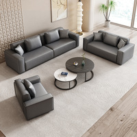 Ensemble de canapés de bureau en cuir moderne, canapé de réception exécutif, mobilier de bureau commercial de luxe