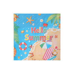Hello Summer Printed Paper Napkins 330mm Square Themed Party Use - Product Image 5