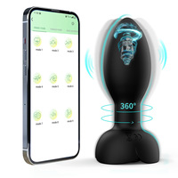 Masseur de prostate vibrant et rotatif à fissure frontale, portable, avec télécommande via application, pour jouet sexuel adulte