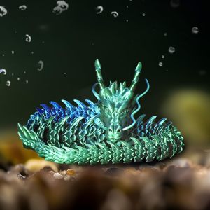 2 Piezas de Dragón Chino Impreso en 3D de 12 Pulgadas, Juguete Antiestrés de Plástico para Adultos, Decoración para el Hogar y la Oficina, Animales y Dinosaurios en 3D - Product Image 4