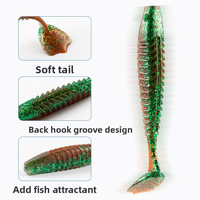 WildTrek Leurre Souple Flottant en TPE avec Queue de Canard de 5,5 cm et 6,5 cm, Appât de Pêche au Bar avec Attractant pour Poissons, Eau Douce et Salée