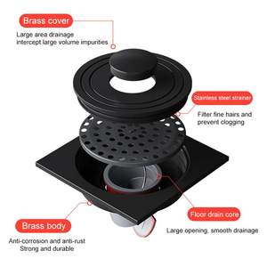 Tubo de drenaje para <span class=keywords><strong>lavadora</strong></span> especial cuadrado moderno, cubierta de drenaje de suelo antiolor para Baño - Product Image 6