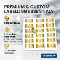 Étiquettes Métalliques de Luxe Personnalisées en Feuille d'Or pour Emballages de Flacons – Service d'Étiquetage pour Bouteilles Cosmétiques en Verre Haut de Gamme
