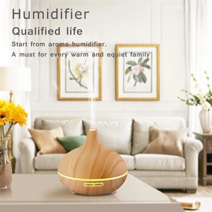 プレミアム調節可能な空気清浄機電気木材アロマエッセンシャルオイルディフューザー7色<span class=keywords><strong>LED</strong></span>ライト - Product Image 4