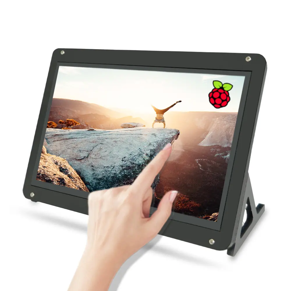 7inch 1024X600 Touchscreen with Dual Speakers, Portable Screen Capacities Touch Pi LCD Display, for Raspberry Pi 3 4 Windows Mac