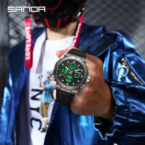 นาฬิกาจับเวลาอเนกประสงค์ SANDA 6191 สำหรับผู้ชาย นาฬิกาอิเล็กทรอนิกส์ LED ดิจิตอล กันน้ำได้ 50 เมตร สำหรับผู้ชาย - Product Image 3