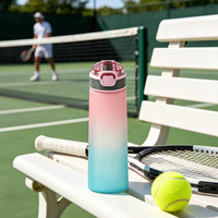 Bouteilles de sport écologiques sans BPA en Tritan+PP de qualité alimentaire avec couvercle à ouverture rapide et paille intégrée pour le camping, la gym, la maison, l'école et les fêtes