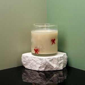 Lindo Portavelas de Vidrio con Lazos Rojos, Cera de Soya, Aromaterapia, Aroma Floral, Decoración para el Hogar, Regalo para el Día de San Valentín - Product Image 2