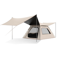 Ensemble complet de tentes de camping entièrement automatiques à vendre, équipement de camping de nuit à baldaquin deux en un