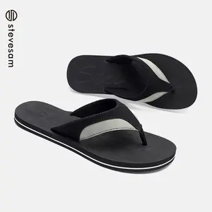 Wholesale Luxury Summer Flip Flops For Men Comfortable EVA With Color Combination Design Microfiber Leather Anti-Slippery