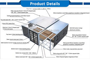 40英尺，带3卧室房屋扁平包装折叠可扩展容器预制房屋基础，带阁楼，适用于寒冷气候 - Product Image 2