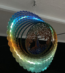 Tournesol à vent Arbre de Vie multicolore en acier inoxydable, sculpture éolienne, cadeau idéal, décoration intérieure et extérieure, artisanat, ornements - Product Image 6