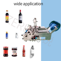 Machine d'étiquetage de bouteille ronde de vente chaude avec la machine d'étiquetage semi-automatique d'autocollant de bouteille ronde de codeur de date