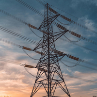Tour d'angle en acier galvanisé à chaud, résistante au vent, pour ligne de transmission électrique aérienne de 10 kV à 500 kV, usage intensif