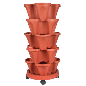 5 Tier Plastic Vertical Garden <strong>Planter</strong> Indoor Outdoor Gardening Pots Tower Garden <strong>Planters</strong> <strong>Stackable</strong> <strong>Planter</strong> - Product Image 1