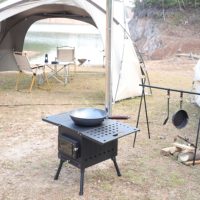 Poêle d'extérieur professionnel Luling HX420H en acier au carbone, poêle à bois pour le camping hivernal, haute puissance calorifique avec cheminée