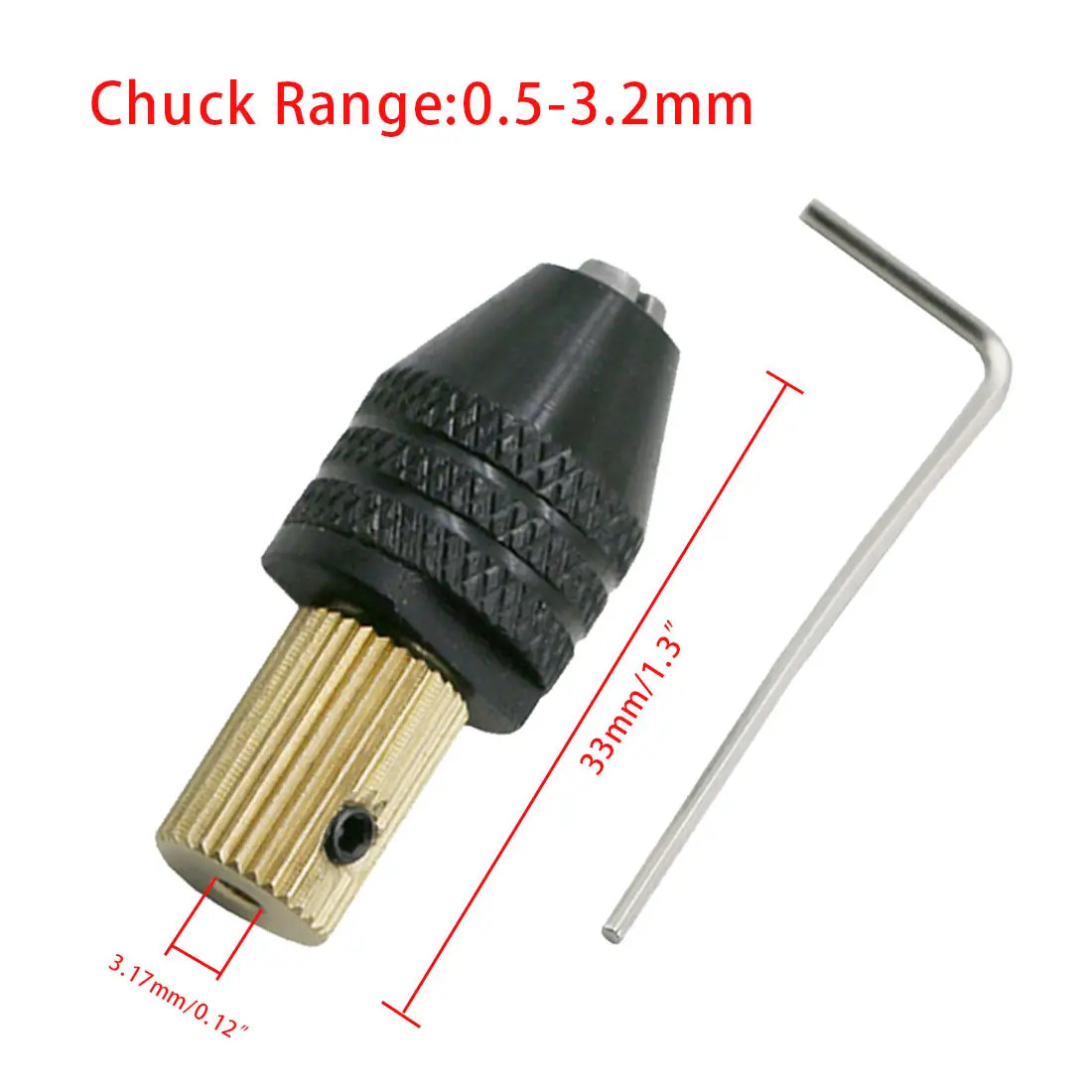 3.17Mm Mini Electronic Drill Chuck Range 0.5-3.2Mm Shank Shaft Adapter Tools Drill Chuck