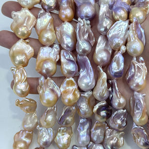 16-19มม. + เป็นเส้นไข่มุกสไตล์บาร็อคธรรมชาติคุณภาพสูงสามเส้นความมันวาวพื้นผิวสะอาดมาก - Product Image 1