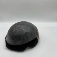 Rambut Asli India 100% Remy untuk Pria, Toupee Lace Front dengan Alas PU, Garis Rambut Alami, Buatan Tangan