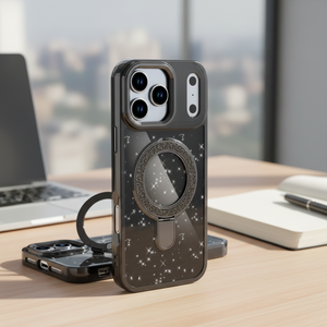 Support de <span class=keywords><strong>téléphone</strong></span> magnétique en TPU de haute qualité, style européen et américain, avec paillettes, pour iPhone 17 16, utilisation au bureau, en voiture - Product Image 6