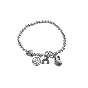 S925 Sterling Silver Rabbit <b>Bracelet</b> For Women Cartoon Animal Zodiac <b>Beaded</b> Jewelry Everyday Wear - Product Image 5