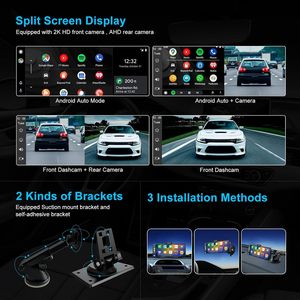 วิทยุติดรถยนต์หน้าจอสัมผัส IPS ขนาด 10.26 นิ้ว <span class=keywords><strong>ค</strong></span>วามละเอียด 4K รองรับ CarPlay/Android Auto กล้องมองหลัง 1080P เชื่อมต่อ Mirror Link/<span class=keywords><strong>ค</strong></span>วบ<span class=keywords><strong>ค</strong></span>ุมด้วยเสียง พร้อม FM Transmitter และช่อง AUX - Product Image 5