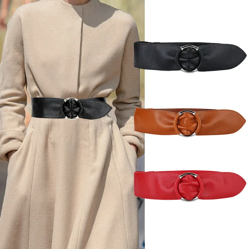 Ceinture en cuir véritable pour femmes, manteau décoratif avec ceinture large, couche supérieure en cuir de vache, à la mode