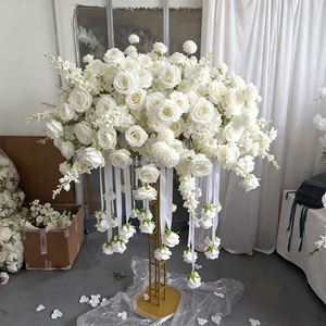 Hot Sale White Hanging Roses Artificial Large <b>Table</b> Flower Centerpieces for <b>Wedding</b> - Product Image 5