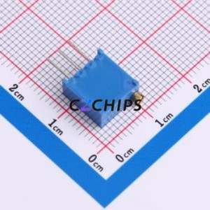 Résistance/potentiomètre réglable 3296W-1-101, composant traversant (THT)-3P, 9,5x4,9 mm, résistance 100 ohms, 10 %, 500 mW, 250 ppm/ ℃ - Product Image 2