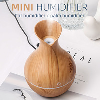 Diffuseur d'Arômes Bois 130ml Humidificateur USB Mini Diffuseur d'Air Électrique à Huiles Essentielles pour la Maison