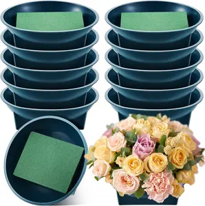 Tigelas redondas de espuma floral para decoração de festas e festas, flores verdes, suprimentos florais para festas e casamentos, design verde