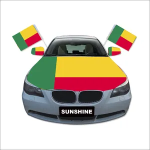 Sunshine Car Engine Benin Motorhauben abdeckung Flagge mit benutzer definierten Digitaldruck Motorhaube Spiegel Fenster Auto Flagge