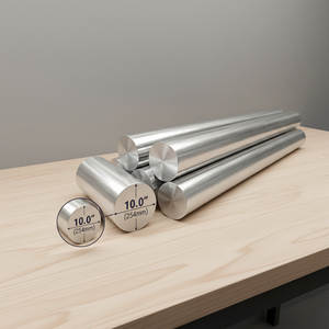 Barras Redondas de Aleación de Aluminio 6005 T6 Serie 6000, 10 Pulgadas (254 mm) de Longitud, Estándar ASTM, Marca OEM - Product Image 1